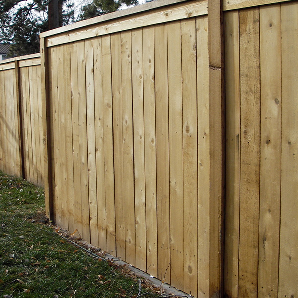 wooden fence around house