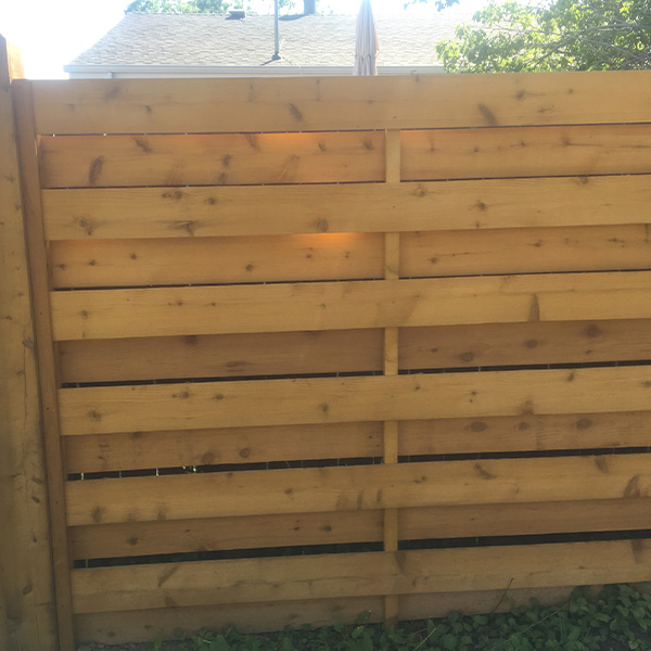 wooden fence around house