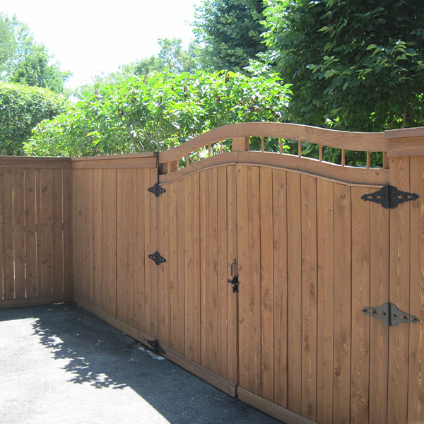 wooden fence around house